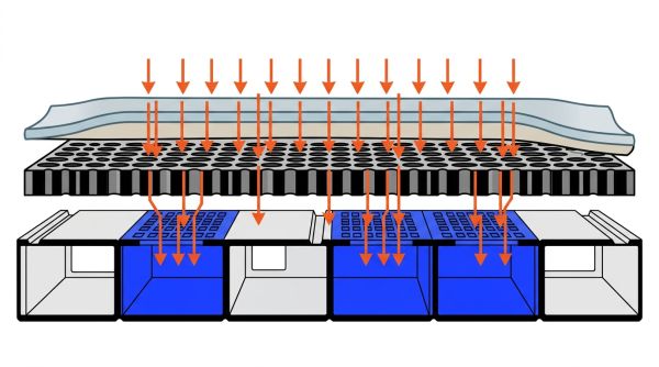 Aspiration sectorisée pour matériaux souples