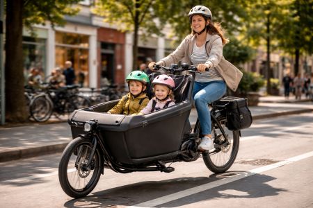 vélo cargo électrique avec enfants