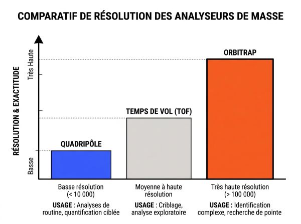Comparatif de résolution des analyseurs de masse