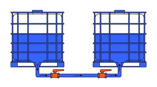 Jumelage cuve IBC liaison basse