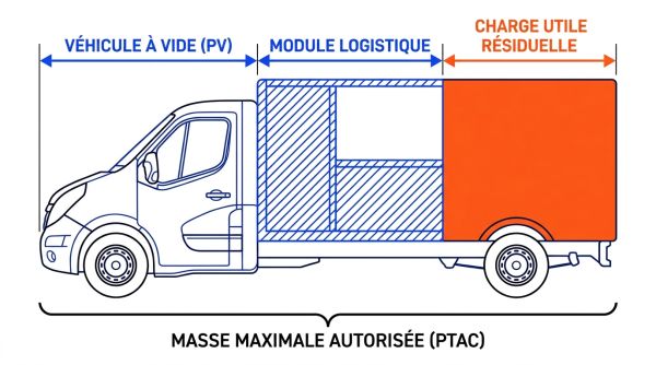 Calcul de la charge utile résiduelle utilitaire
