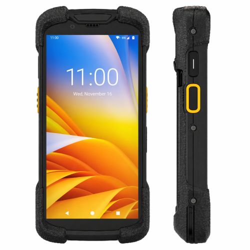 Smartphone robuste en vue frontale et profil