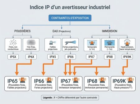 Indice IP d'un avertisseur industriel