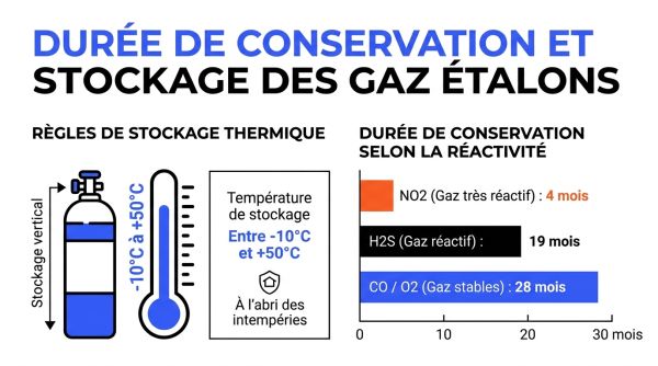 Durée de conservation et stockage gaz étalons