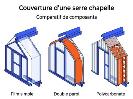 Couverture d'une serre chapelle