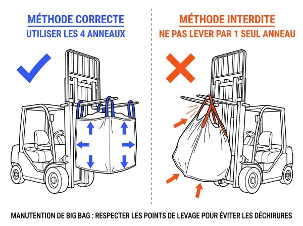 Manutention big bag empotage