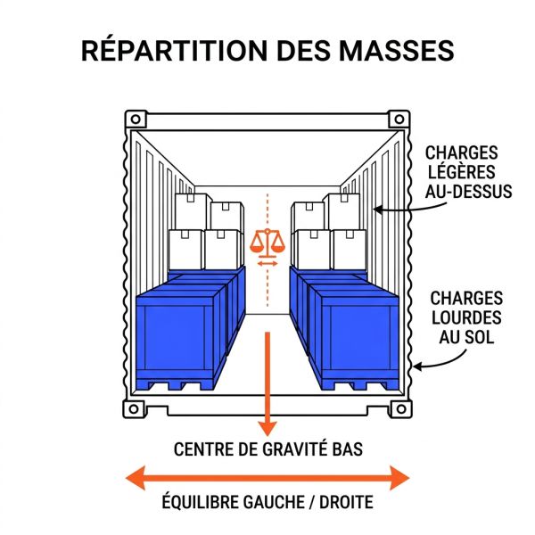 Répartition des masses conteneur
