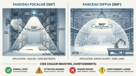 Angle de diffusion et couleurs avertisseurs