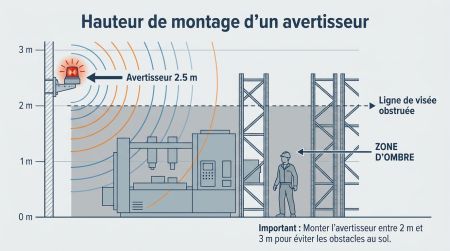 Hauteur de montage d'un avertisseur