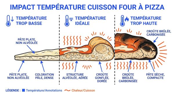 Impact température cuisson four à pizza