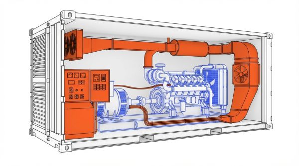 Coupe groupe électrogène conteneurisé