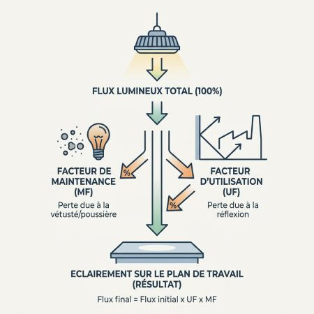 Calcul UF et MF éclairage usine