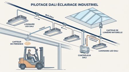 Pilotage DALI éclairage industriel