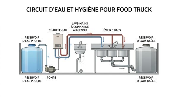 Circuit d'eau et hygiene pour food truck