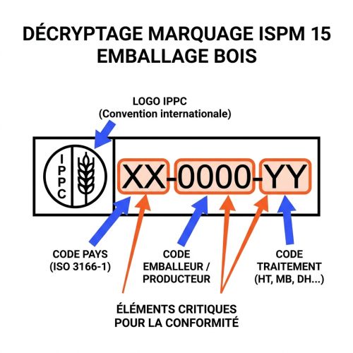 Décryptage marquage ISPM 15 emballage bois