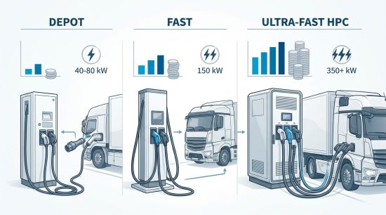 Comparatif prix borne de recharge pour camion