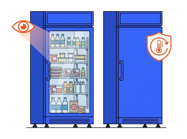 Comparatif armoire vitrée et armoire de stockage pleine