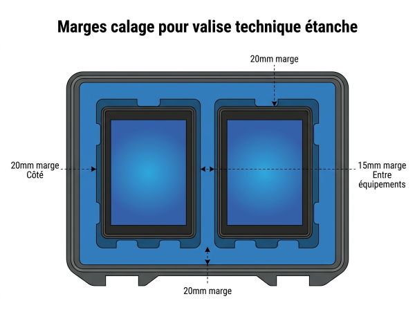 Marges calage pour valise technique étanche