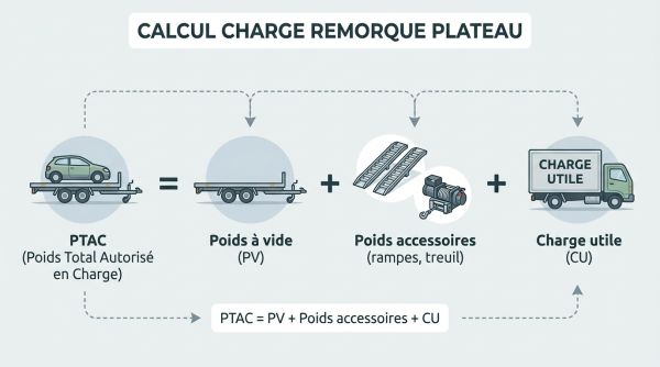 Calcul charge remorque plateau