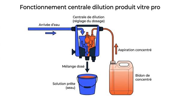 Fonctionnement centrale dilution produit vitre pro