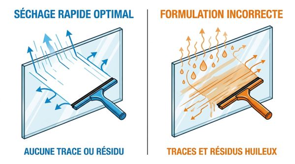 Schéma de séchage sans traces nettoyant vitres pro