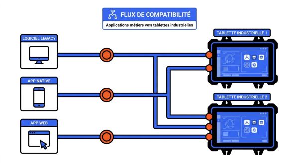 Compatibilité app tablette industrielle