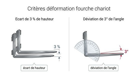 Critères déformation fourche chariot