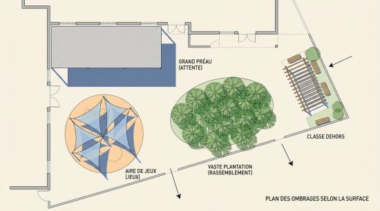 Plan des ombrages selon la surface