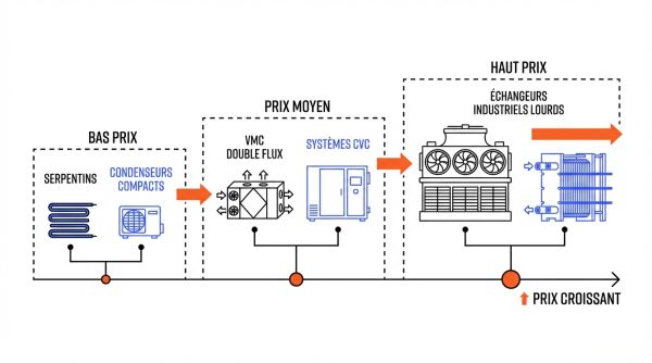 Échelle de prix d'un échangeur thermique à air