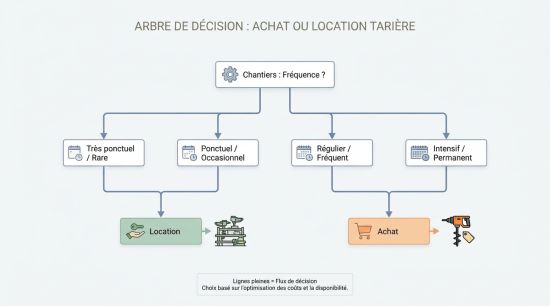 Arbre de décision : achat ou location tarière