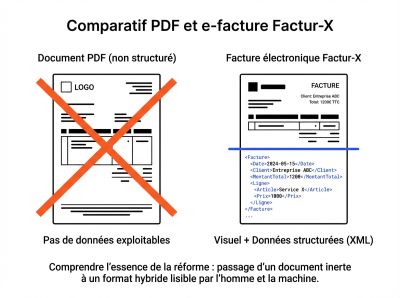 Comparatif PDF et e-facture Factur-X