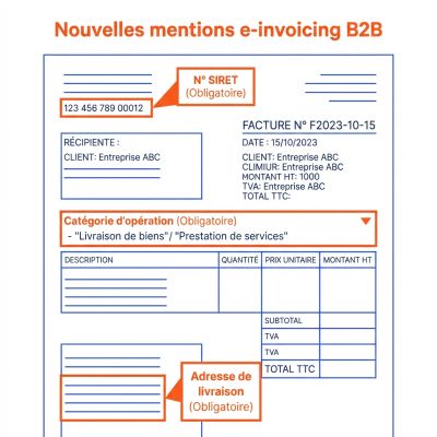 Nouvelles mentions e-invoicing B2B