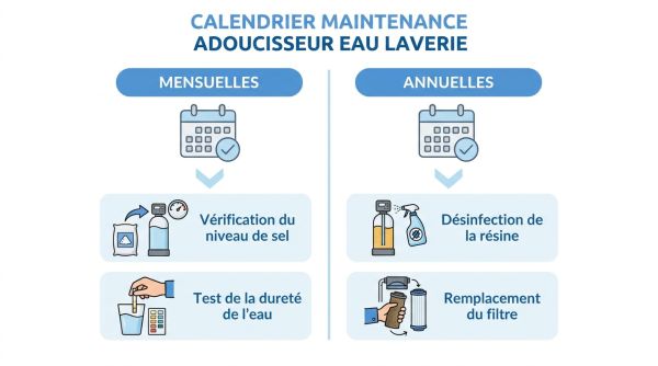 Calendrier maintenance adoucisseur eau laverie