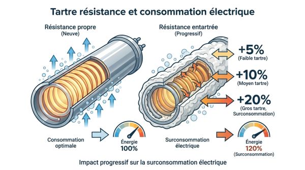 Tartre résistance et consommation électrique