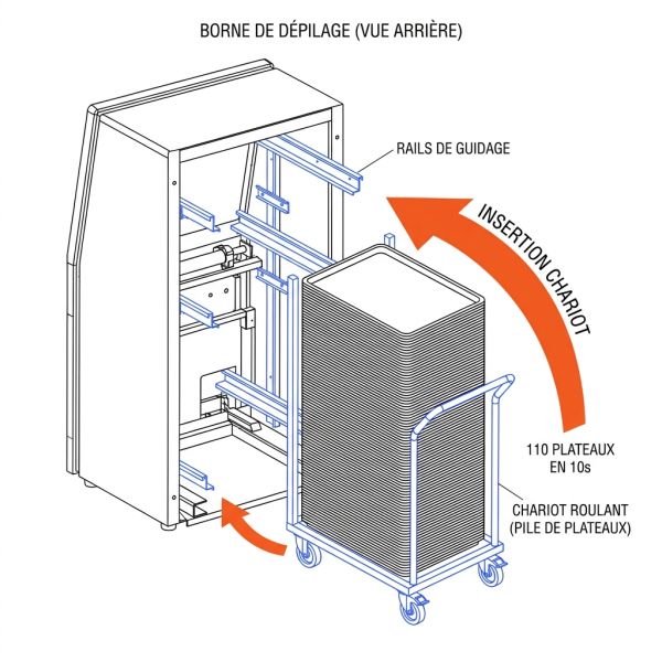 Insertion chariot borne de dépilage