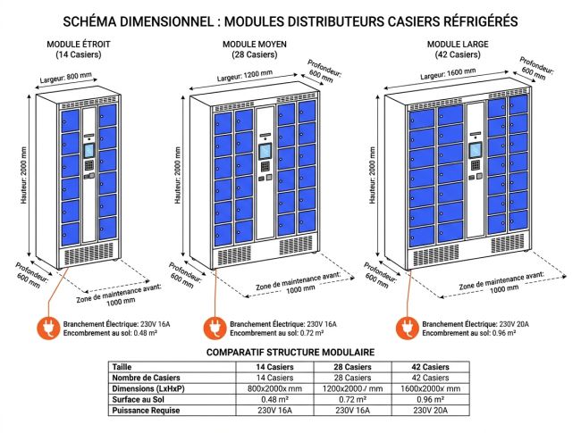 Modules distributeurs casiers réfrigérés