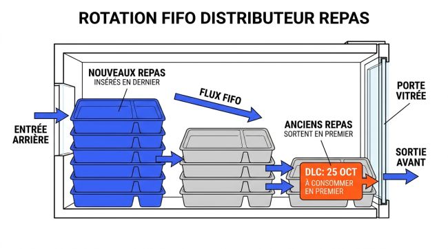Rotation FIFO distributeur repas