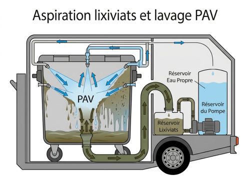 Aspiration lixiviats et lavage PAV