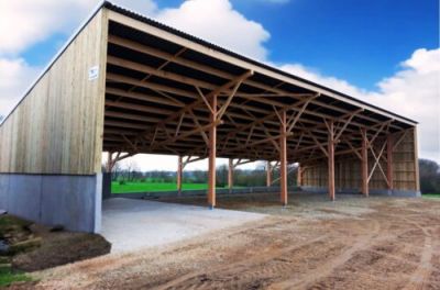 préau monopente en bois