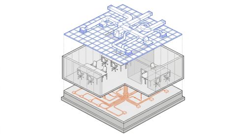 Vue éclatée lots techniques bureaux