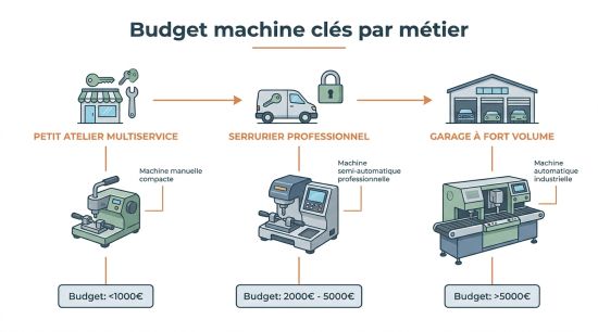 Budget machine clés par métier