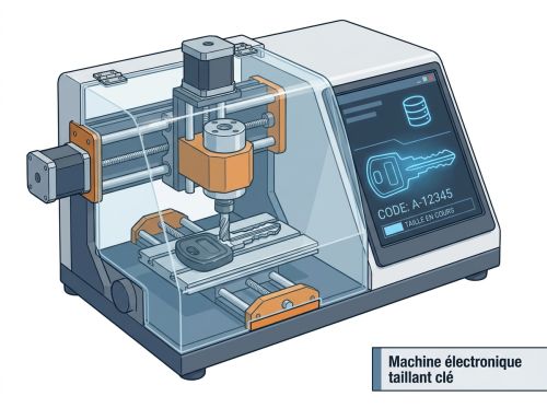 Machine électronique taillant clé