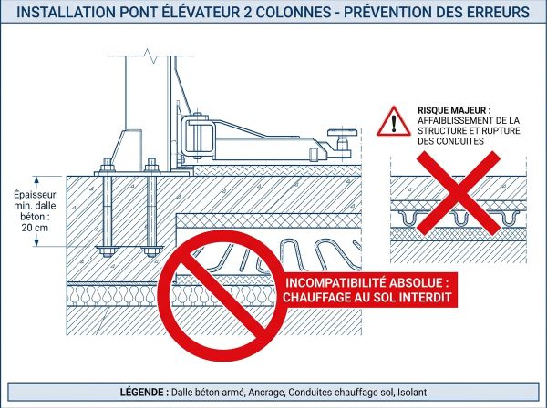 Dalle béton pont élévateur 20cm