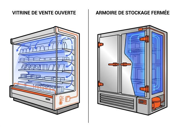 Normes vitrine de vente et stockage