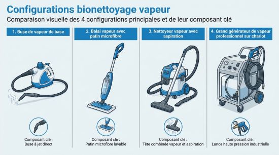 Configurations bionettoyage vapeur