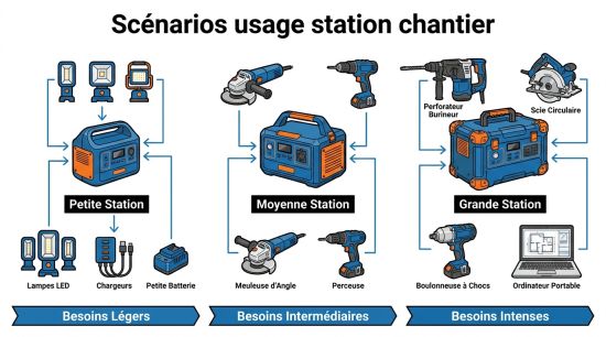 Scénarios usage station chantier