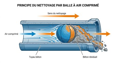 Nettoyage pompe à béton stationnaire
