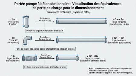 Portée pompe à béton stationnaire