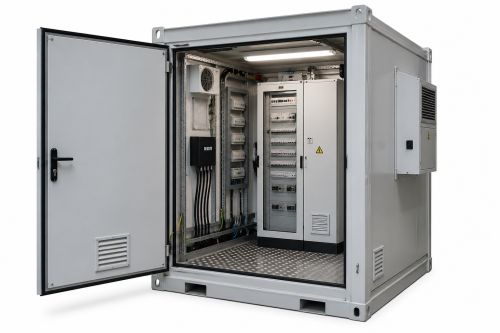 Enceinte industrielle avec porte ouverte