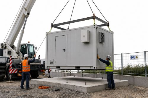 levée du container sur le chantier